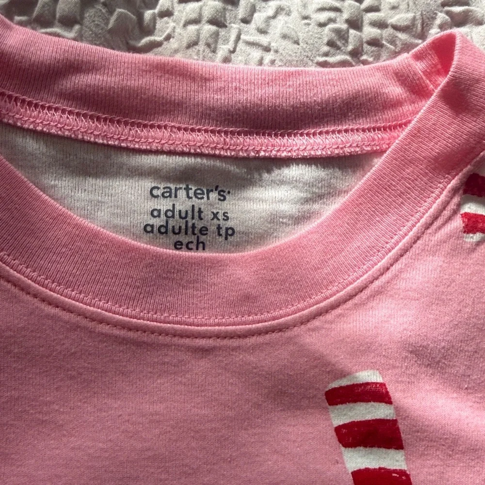 Carter's Women’s Pink Candy Cane Pajama  Long-Sleeve 2-Piece Pajamas - Pink XS - Picture 3 of 10